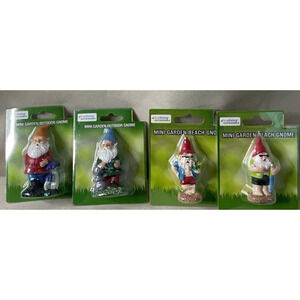 Mini‎ Garden Outdoor Gnome Beach Mushroom Surf Lot Of 4 NEW Cake Toppers